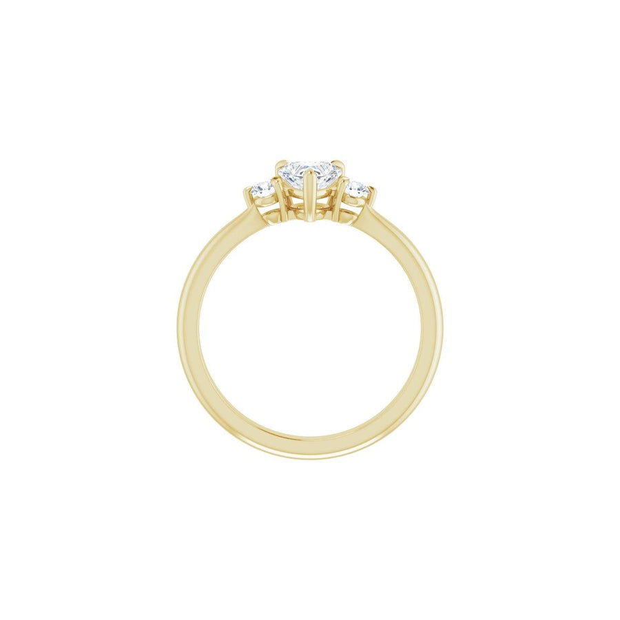 Heart Three-Stone Engagement Ring Semi-Mount - gallery - Series 123886