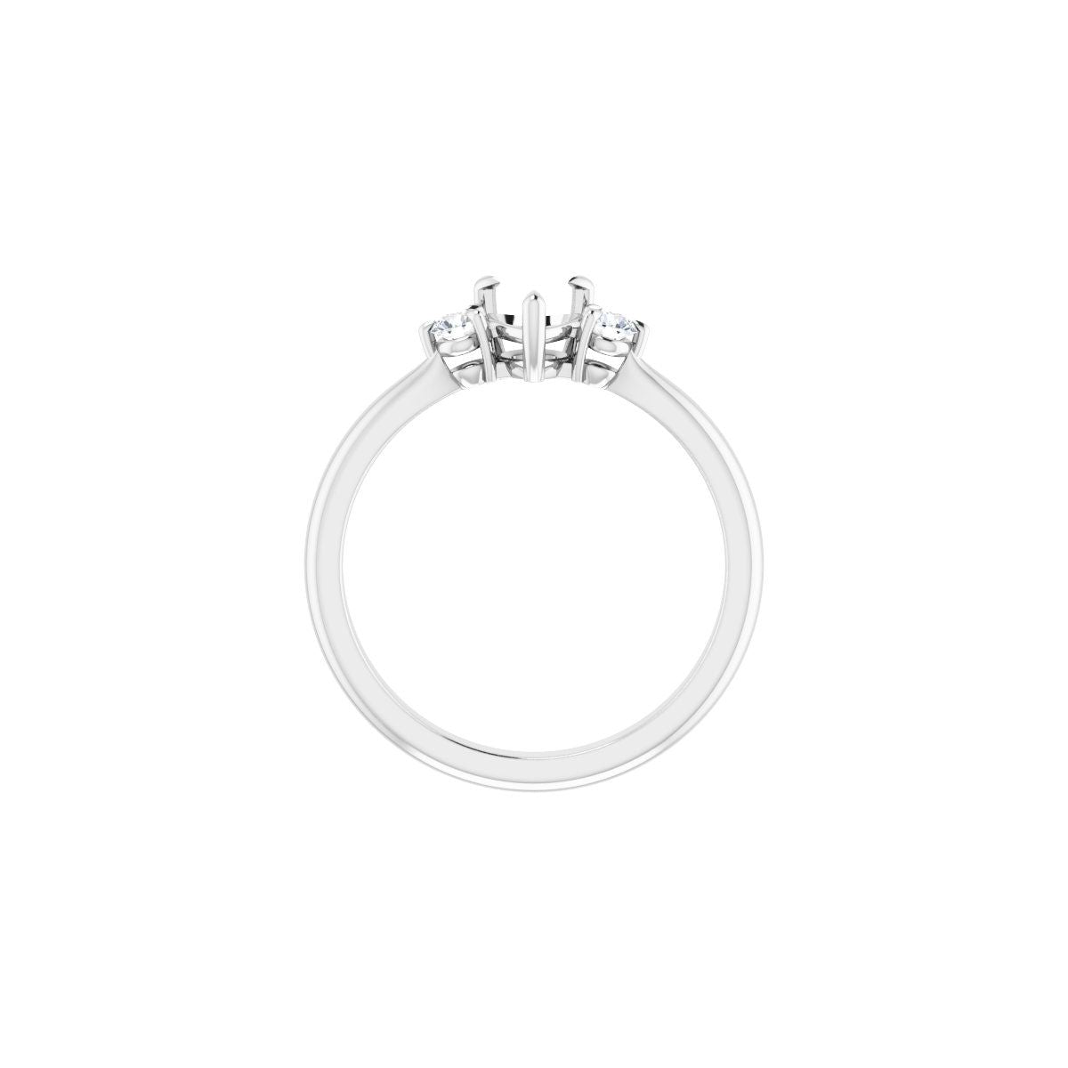 Heart Three-Stone Engagement Ring Semi-Mount - gallery - Series 123886