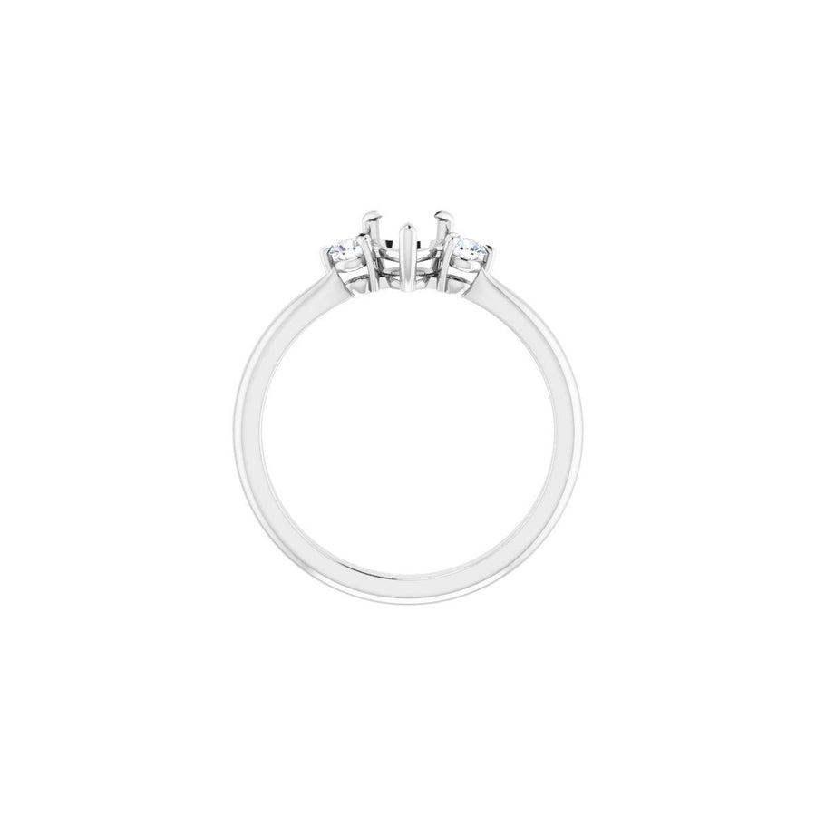 Heart Three-Stone Engagement Ring Semi-Mount - gallery - Series 123886