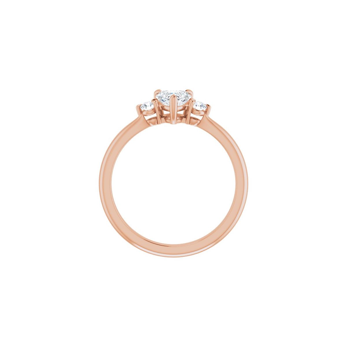 Heart Three-Stone Engagement Ring Semi-Mount - gallery - Series 123886