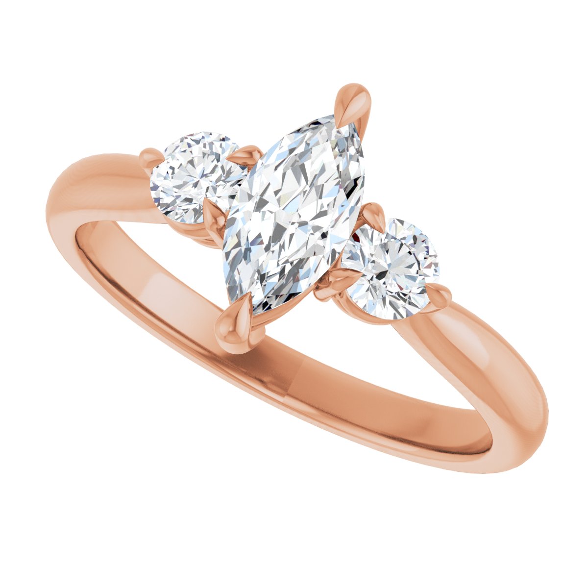 Marquise Three-Stone Engagement Ring Semi-Mount - gallery - Series 123886