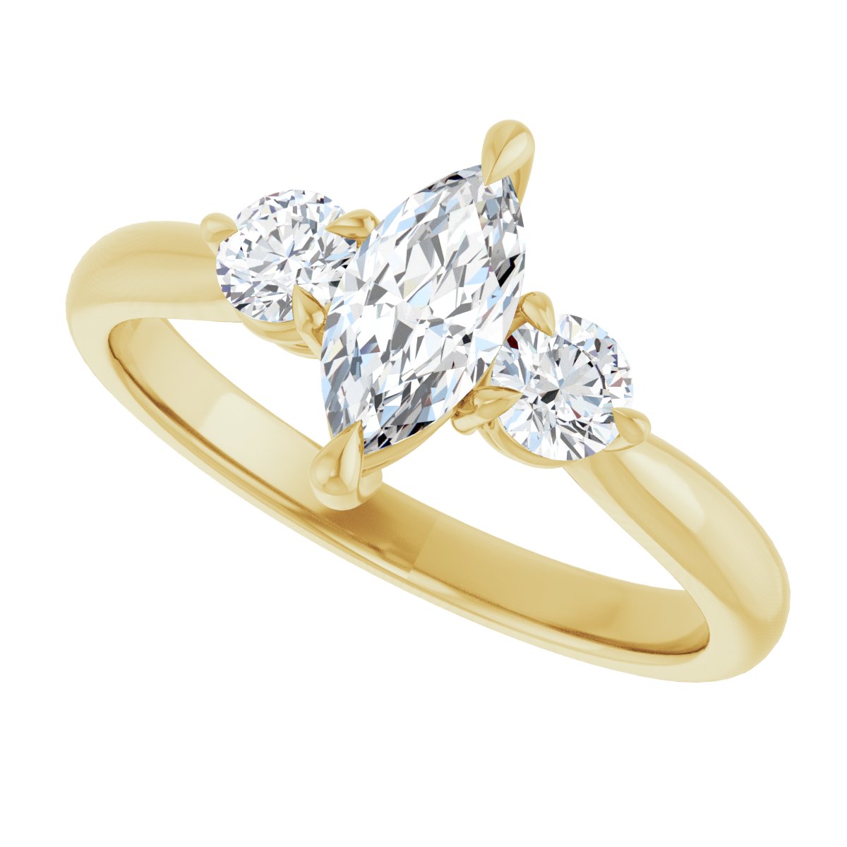 Marquise Three-Stone Engagement Ring Semi-Mount - gallery - Series 123886