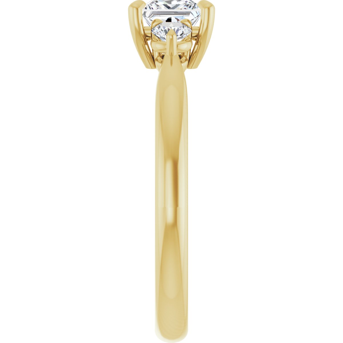 Square Three-Stone Engagement Ring Semi-Mount - gallery - Series 123886