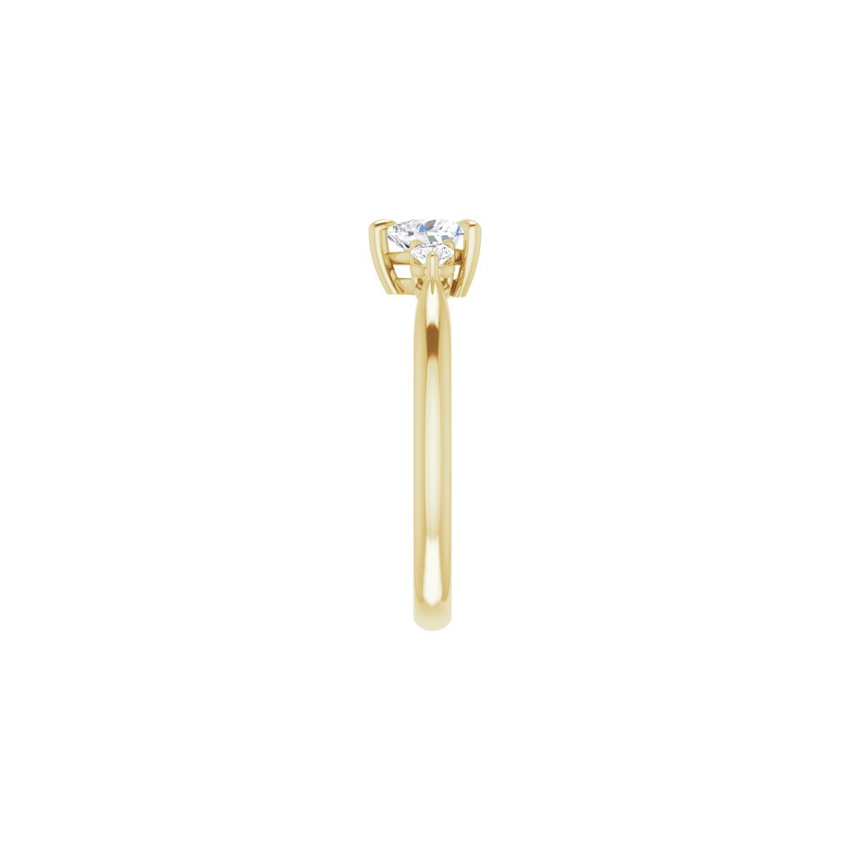 Heart Three-Stone Engagement Ring Semi-Mount - gallery - Series 123886