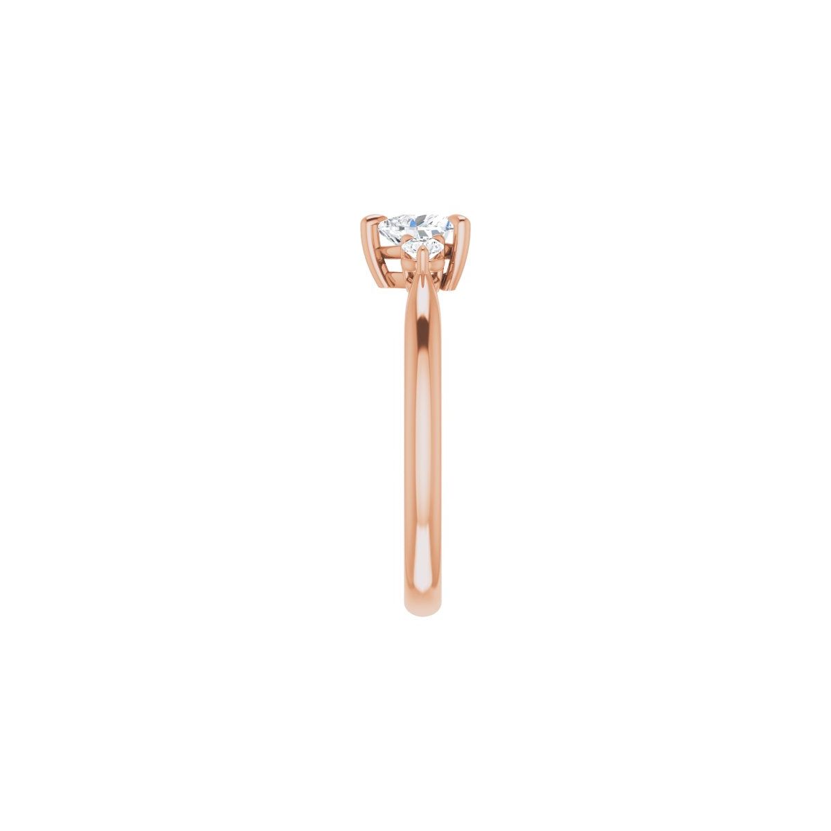 Heart Three-Stone Engagement Ring Semi-Mount - gallery - Series 123886
