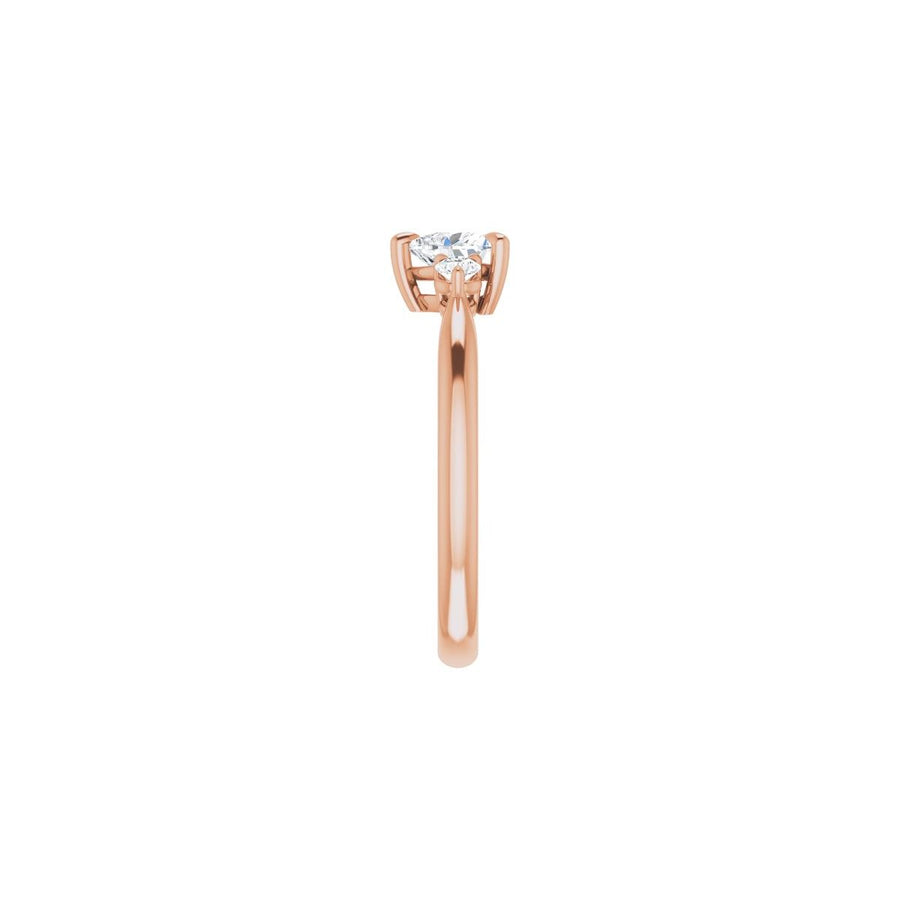 Heart Three-Stone Engagement Ring Semi-Mount - gallery - Series 123886