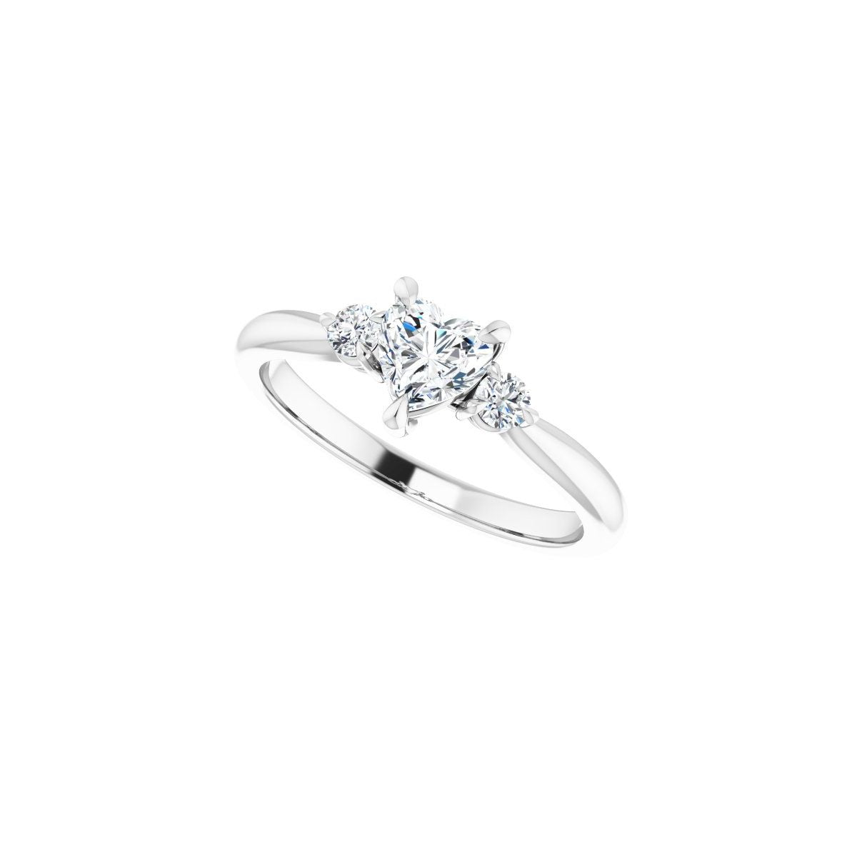 Heart Three-Stone Engagement Ring Semi-Mount - gallery - Series 123886