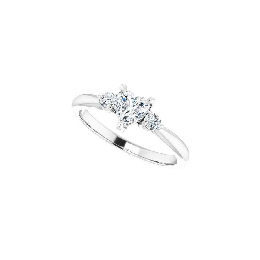 Heart Three-Stone Engagement Ring Semi-Mount - gallery - Series 123886