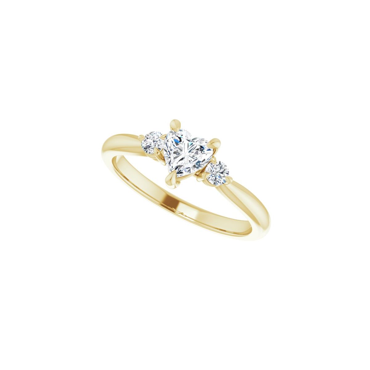 Heart Three-Stone Engagement Ring Semi-Mount - gallery - Series 123886