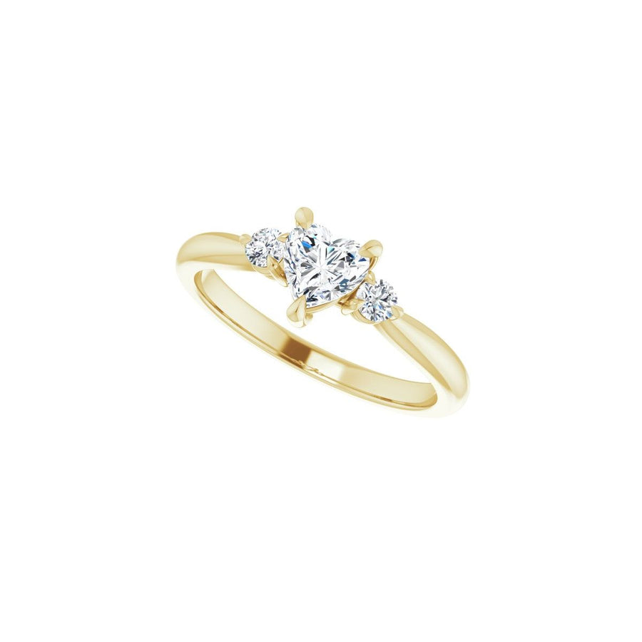 Heart Three-Stone Engagement Ring Semi-Mount - gallery - Series 123886