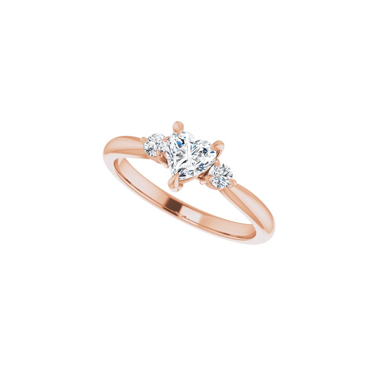 Heart Three-Stone Engagement Ring Semi-Mount - gallery - Series 123886
