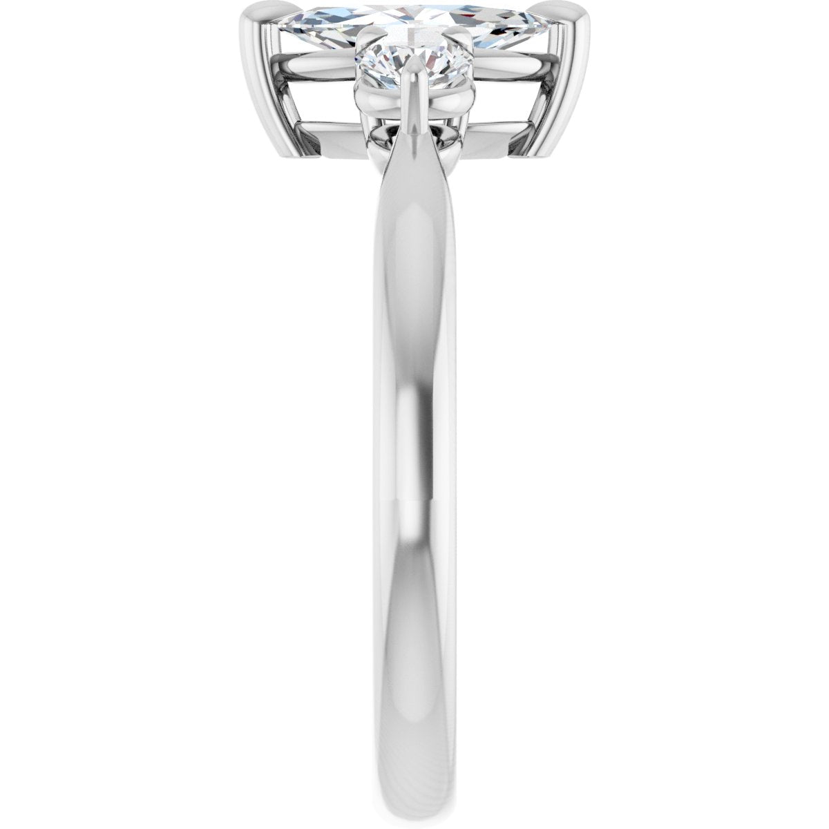 Marquise Three-Stone Engagement Ring Semi-Mount - gallery - Series 123886