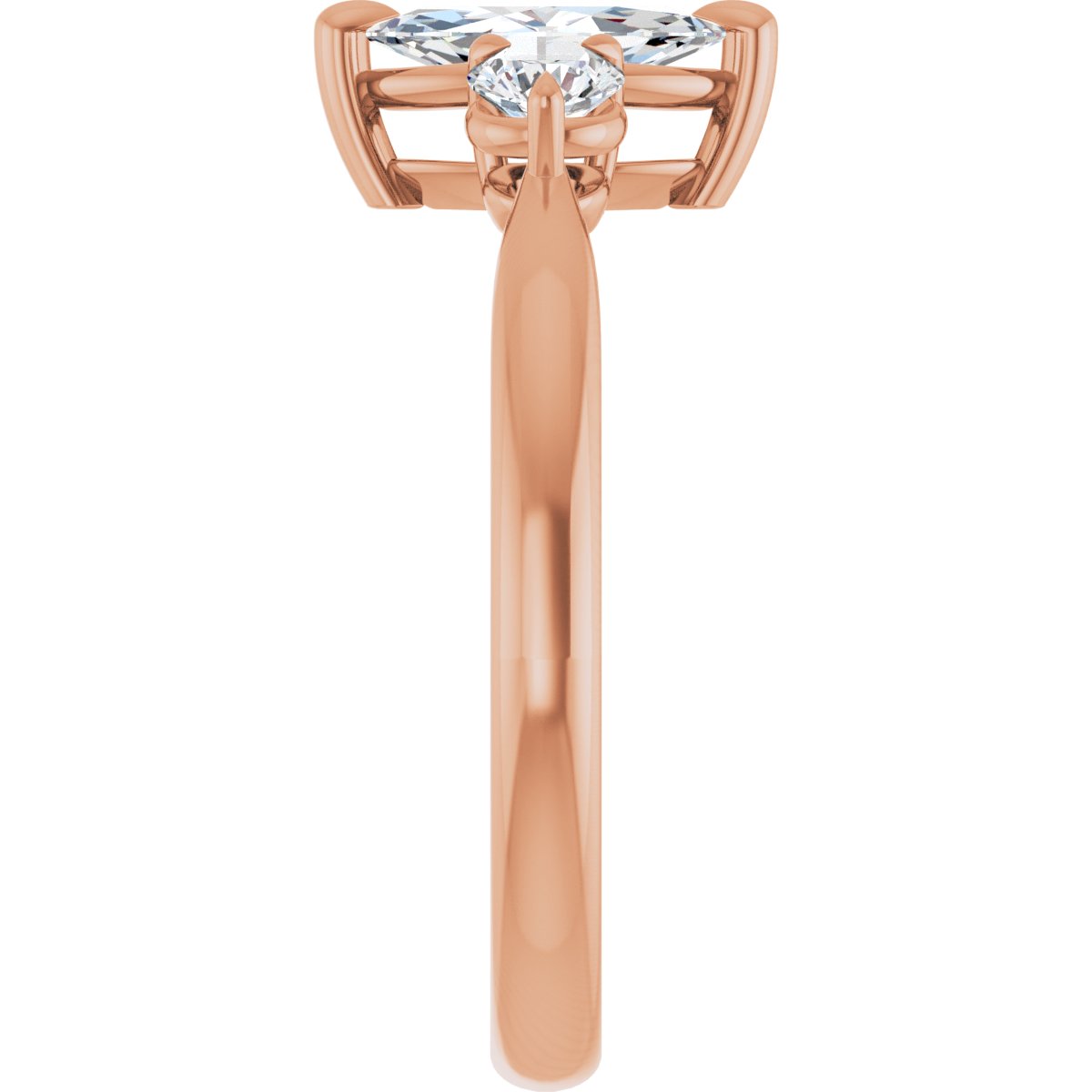 Marquise Three-Stone Engagement Ring Semi-Mount - gallery - Series 123886