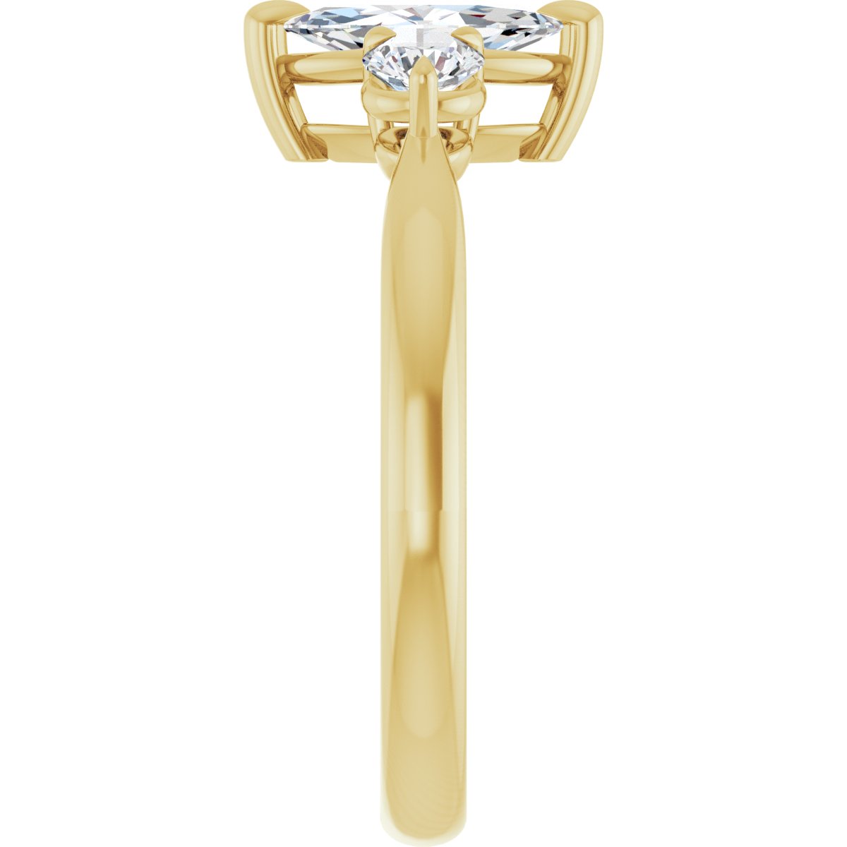 Marquise Three-Stone Engagement Ring Semi-Mount - gallery - Series 123886