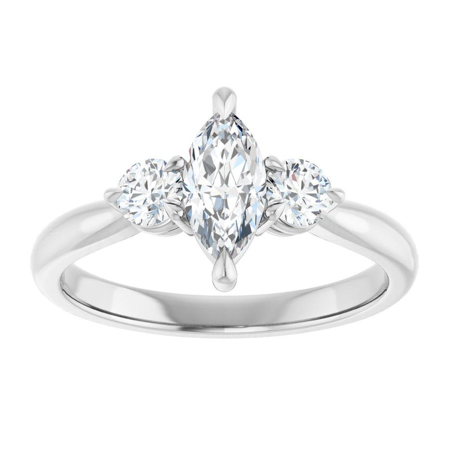 Marquise Three-Stone Engagement Ring Semi-Mount - gallery - Series 123886