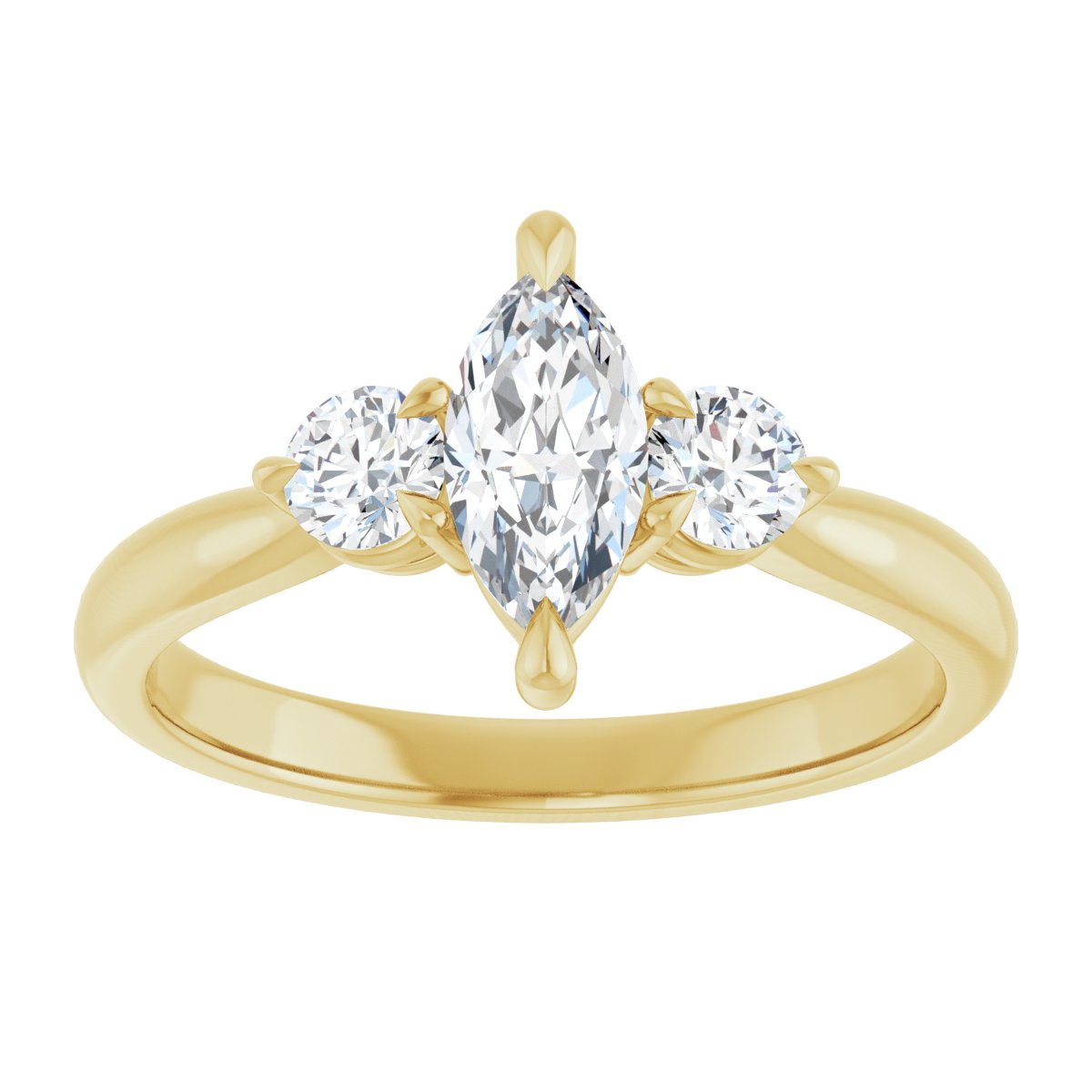 Marquise Three-Stone Engagement Ring Semi-Mount - gallery - Series 123886