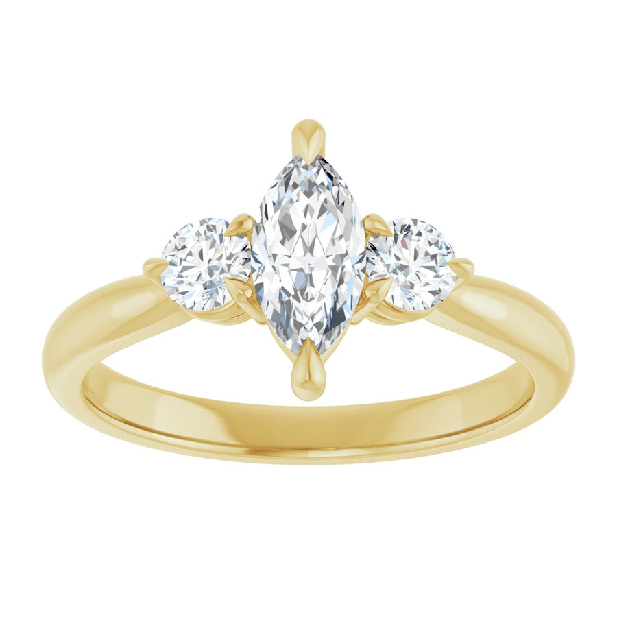 Marquise Three-Stone Engagement Ring Semi-Mount - gallery - Series 123886