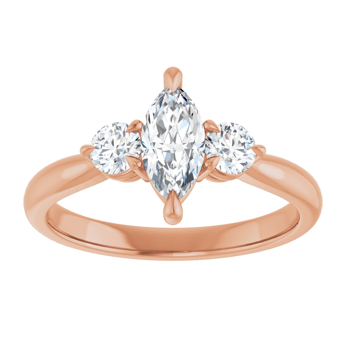 Marquise Three-Stone Engagement Ring Semi-Mount - gallery - Series 123886