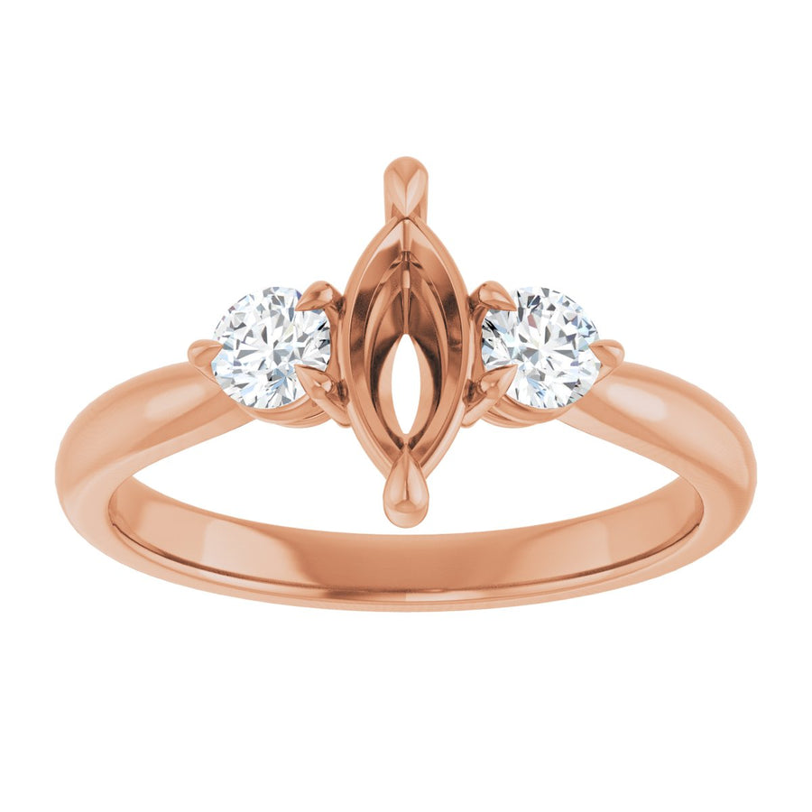 Marquise Three-Stone Engagement Ring Semi-Mount - gallery - Series 123886