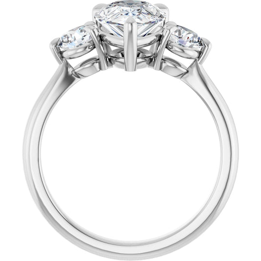 Pear Three-Stone Engagement Ring Semi-Mount - gallery - Series 123886