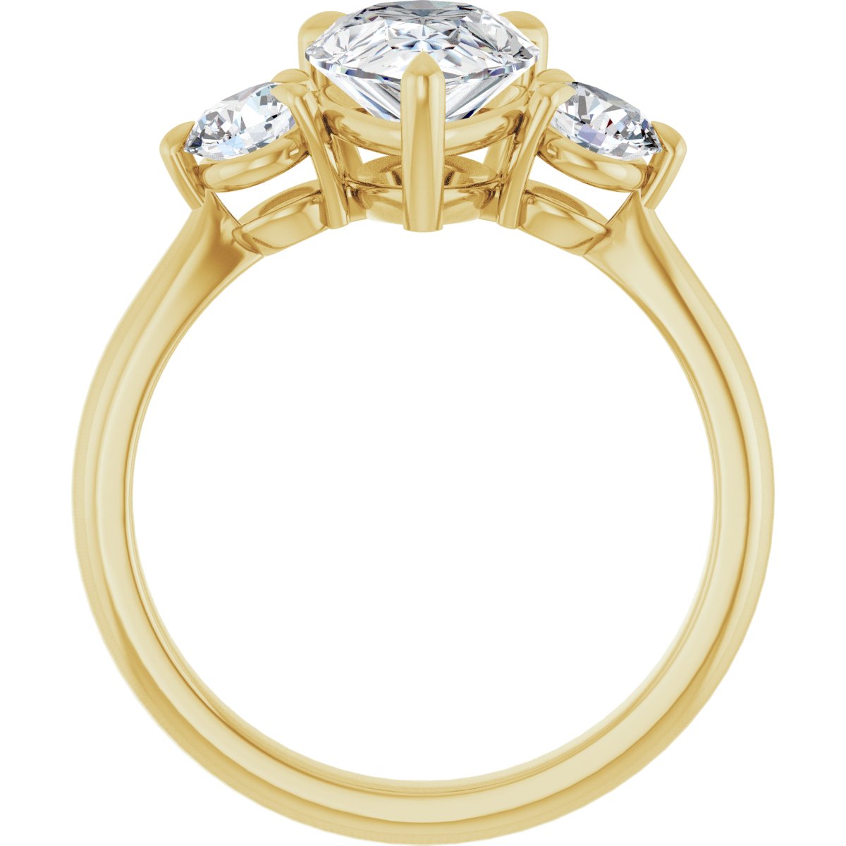 Pear Three-Stone Engagement Ring Semi-Mount - gallery - Series 123886