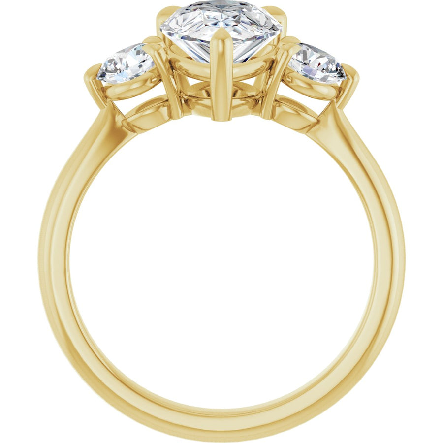 Pear Three-Stone Engagement Ring Semi-Mount - gallery - Series 123886