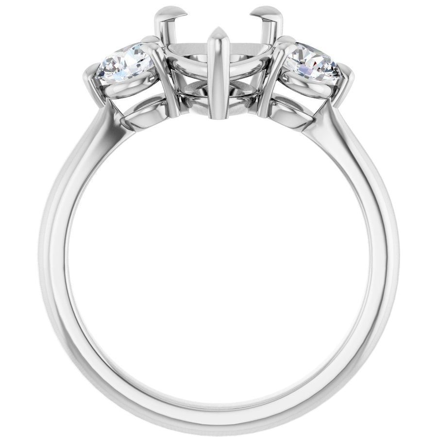 Pear Three-Stone Engagement Ring Semi-Mount - gallery - Series 123886