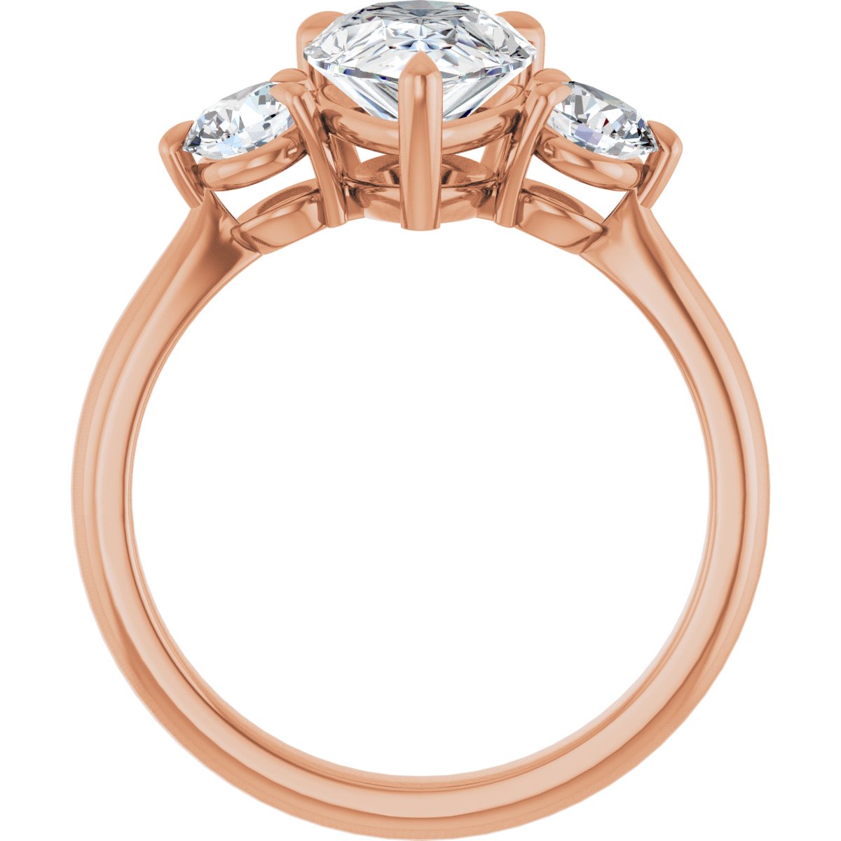 Pear Three-Stone Engagement Ring Semi-Mount - gallery - Series 123886