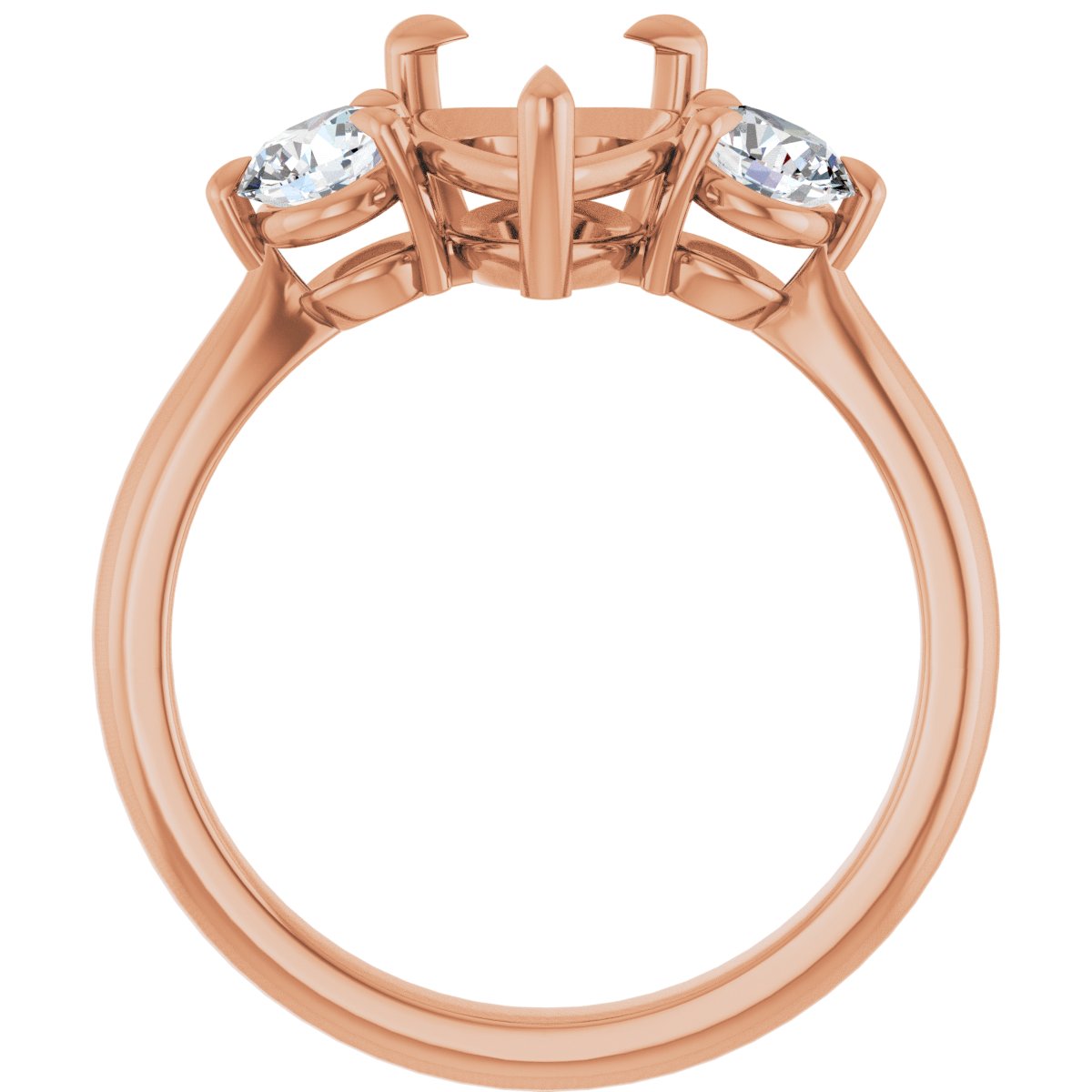 Pear Three-Stone Engagement Ring Semi-Mount - gallery - Series 123886