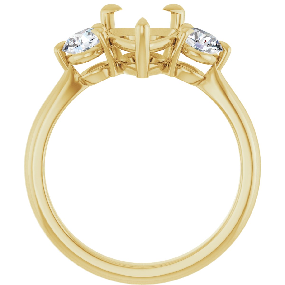 Pear Three-Stone Engagement Ring Semi-Mount - gallery - Series 123886