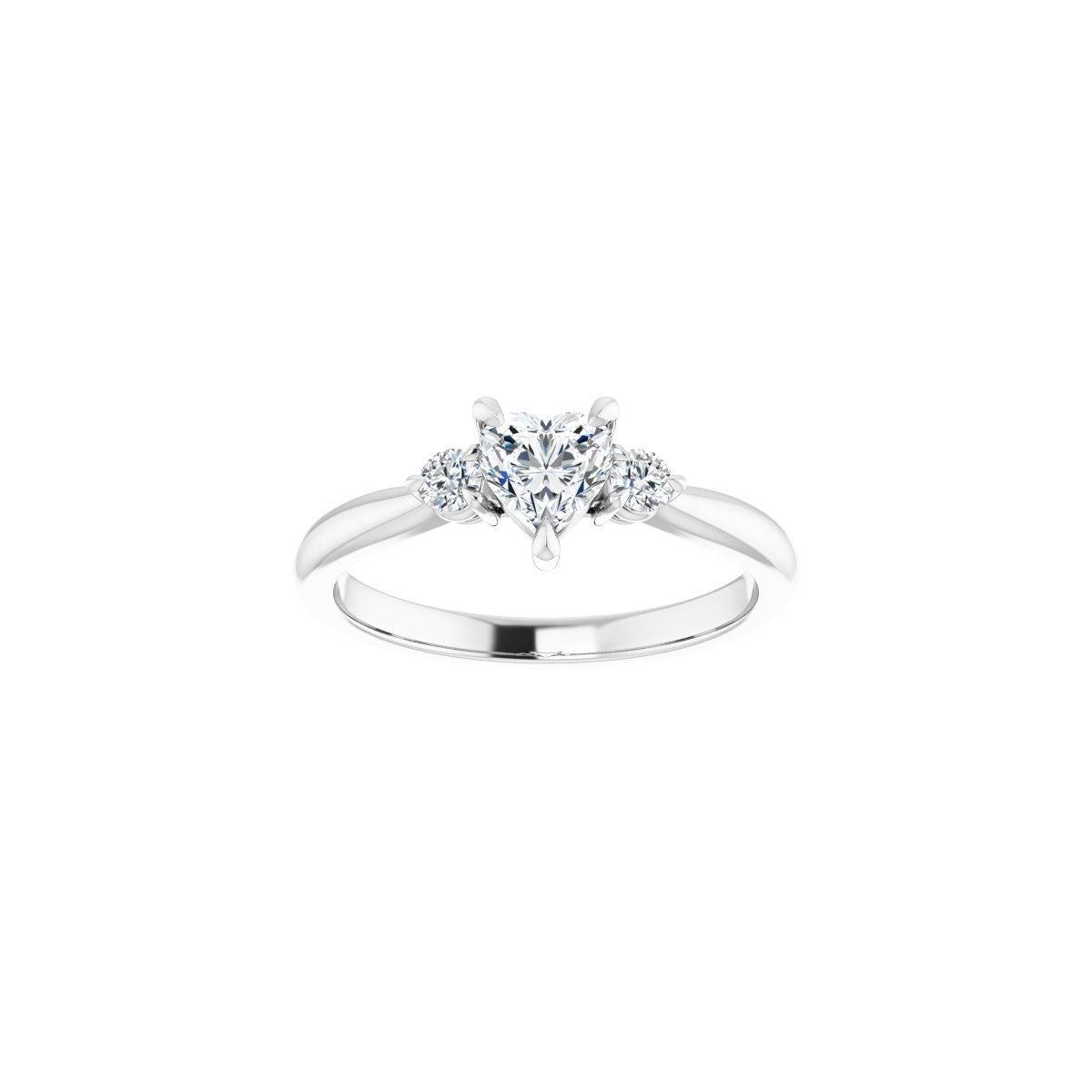 Heart Three-Stone Engagement Ring Semi-Mount - gallery - Series 123886