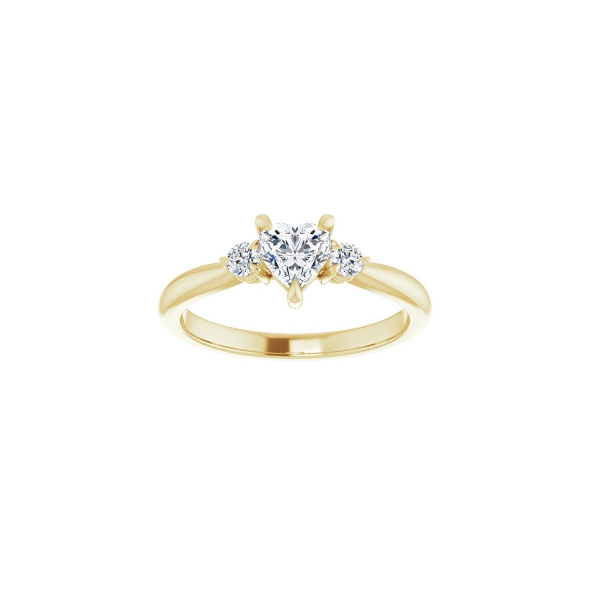 Heart Three-Stone Engagement Ring Semi-Mount - gallery - Series 123886