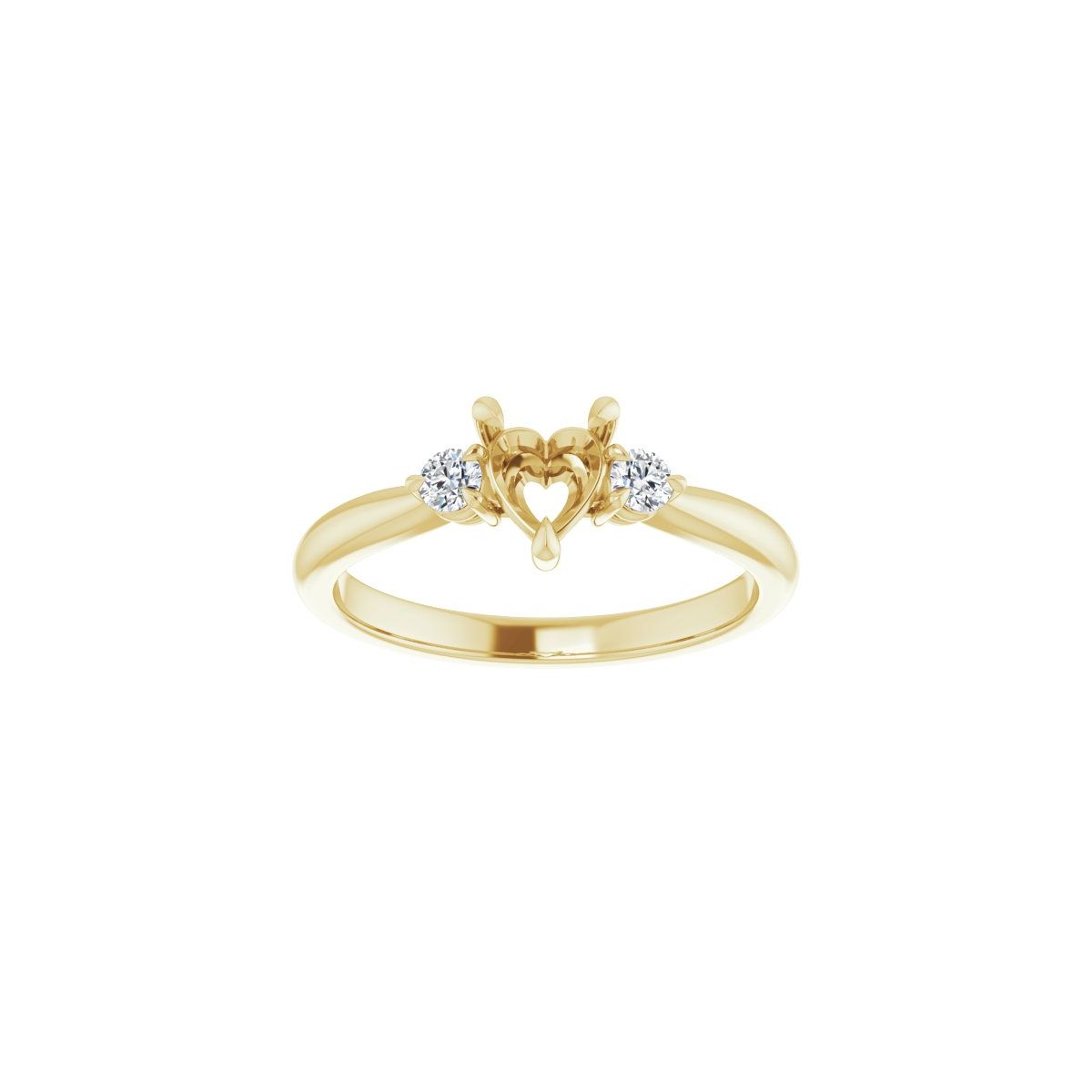 Heart Three-Stone Engagement Ring Semi-Mount - gallery - Series 123886