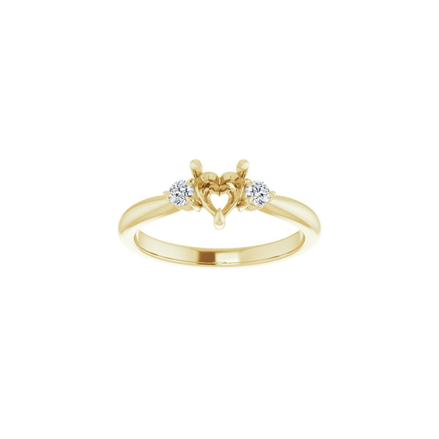 Heart Three-Stone Engagement Ring Semi-Mount - gallery - Series 123886