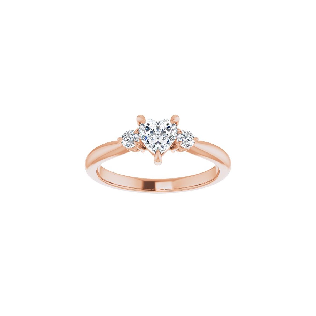 Heart Three-Stone Engagement Ring Semi-Mount - gallery - Series 123886
