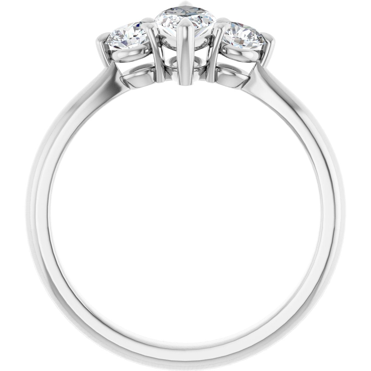 Marquise Three-Stone Engagement Ring Semi-Mount - gallery - Series 123886