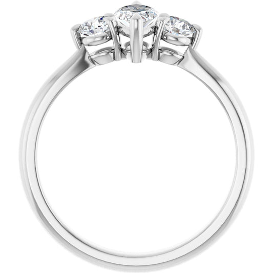 Marquise Three-Stone Engagement Ring Semi-Mount - gallery - Series 123886