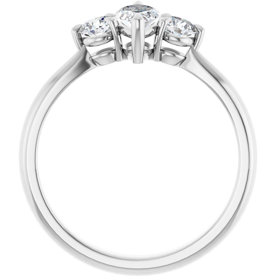 Marquise Three-Stone Engagement Ring Semi-Mount - gallery - Series 123886