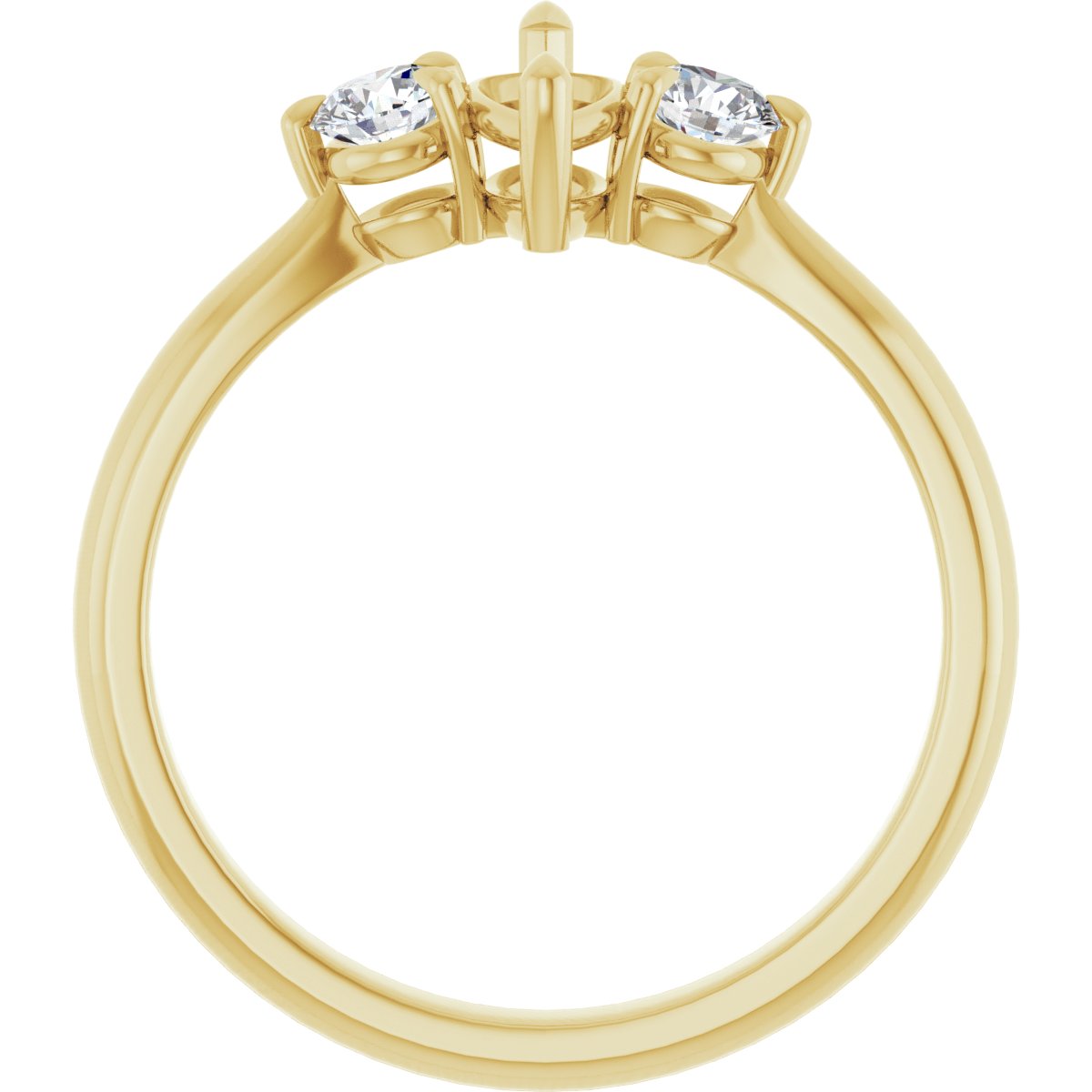 Marquise Three-Stone Engagement Ring Semi-Mount - gallery - Series 123886