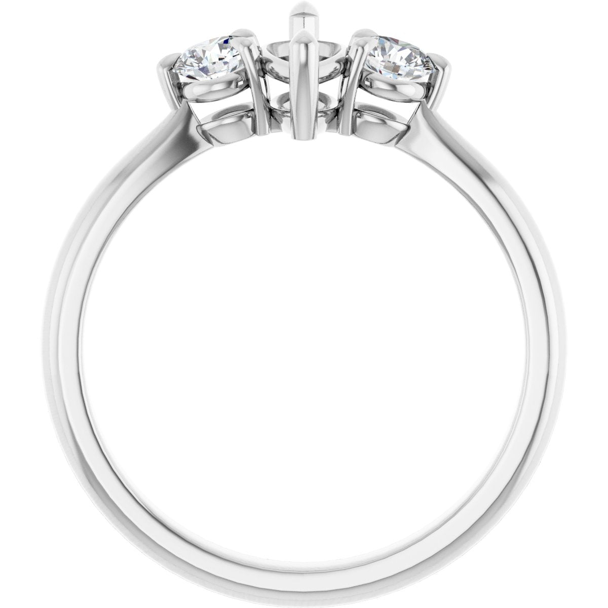 Marquise Three-Stone Engagement Ring Semi-Mount - gallery - Series 123886