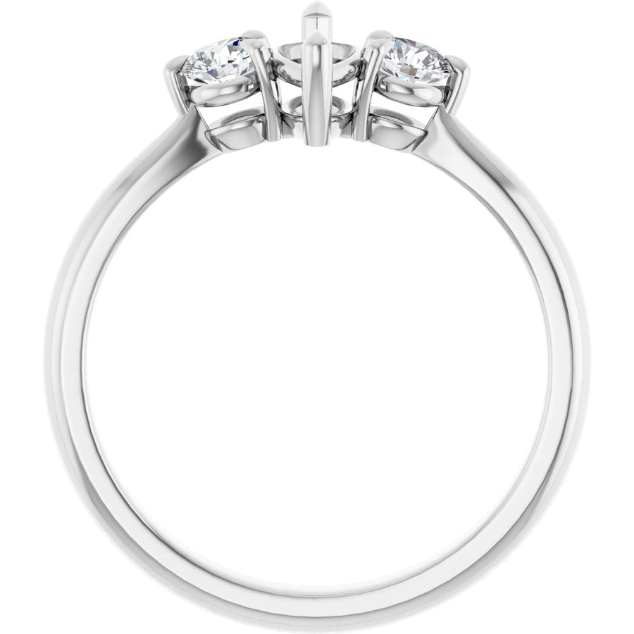 Marquise Three-Stone Engagement Ring Semi-Mount - gallery - Series 123886