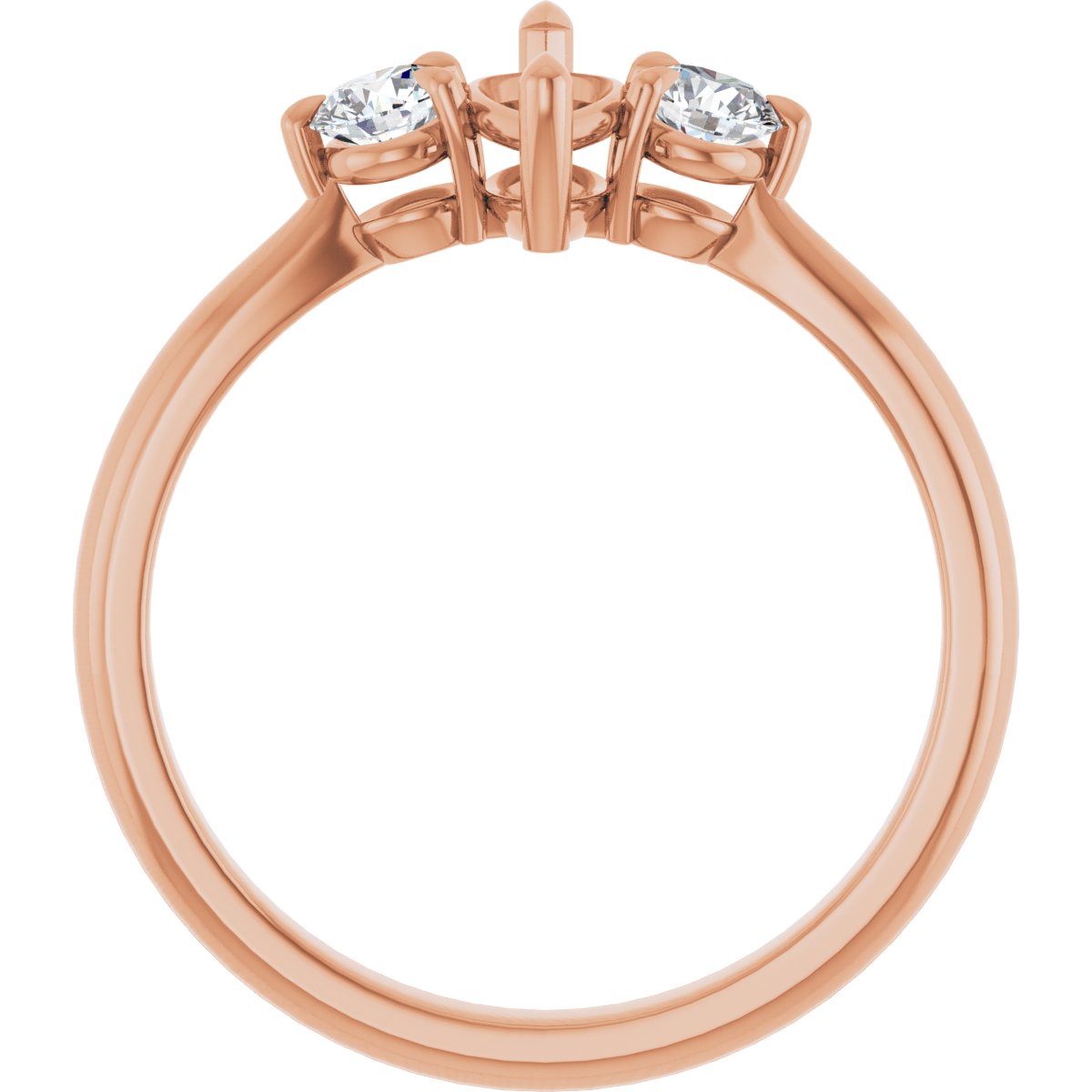 Marquise Three-Stone Engagement Ring Semi-Mount - gallery - Series 123886