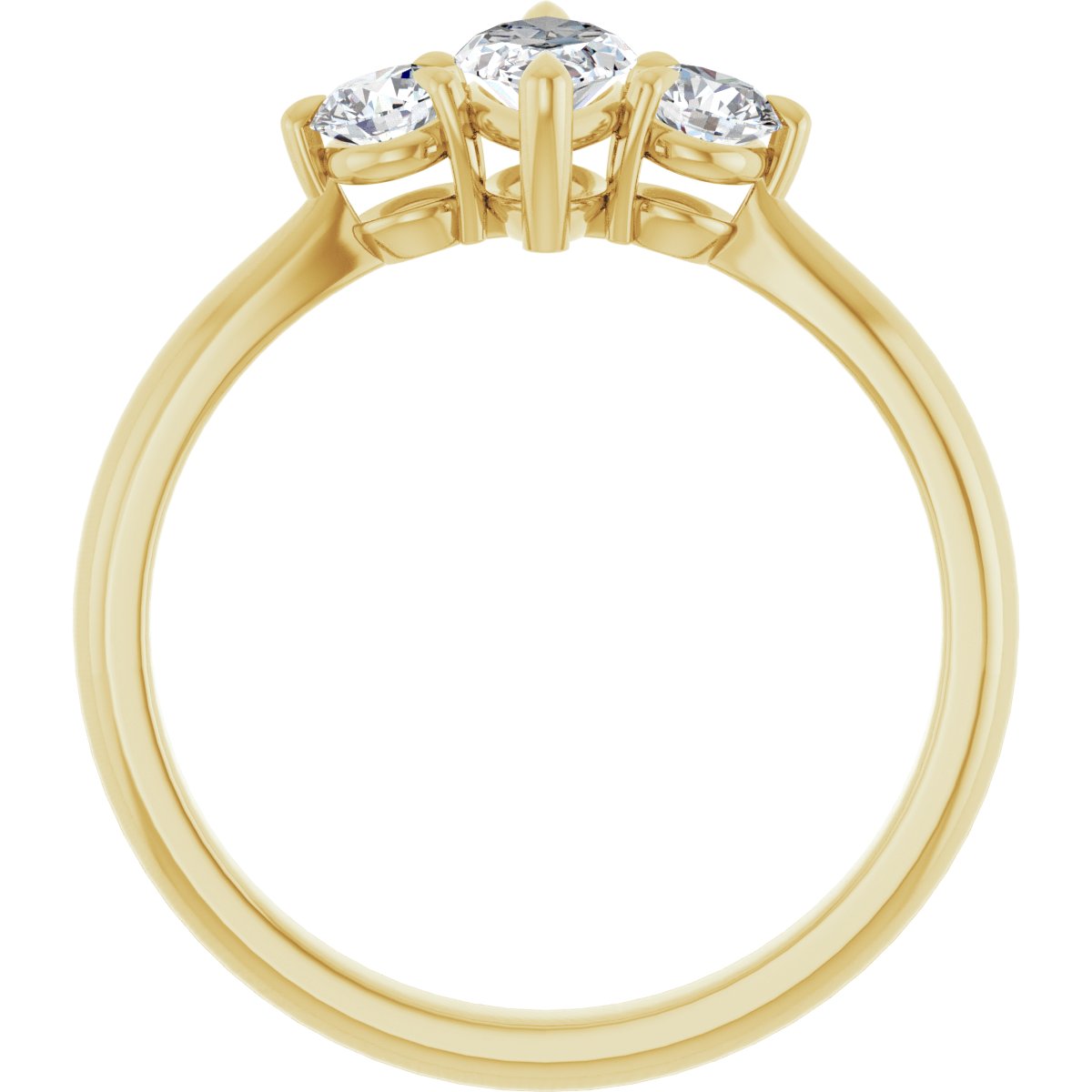Marquise Three-Stone Engagement Ring Semi-Mount - gallery - Series 123886