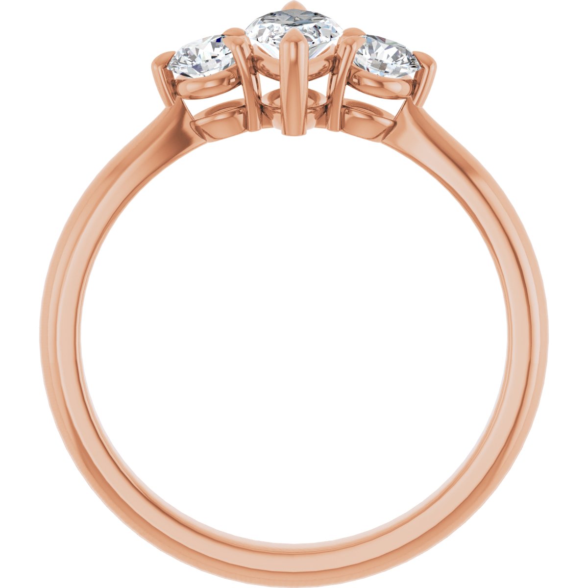 Marquise Three-Stone Engagement Ring Semi-Mount - gallery - Series 123886