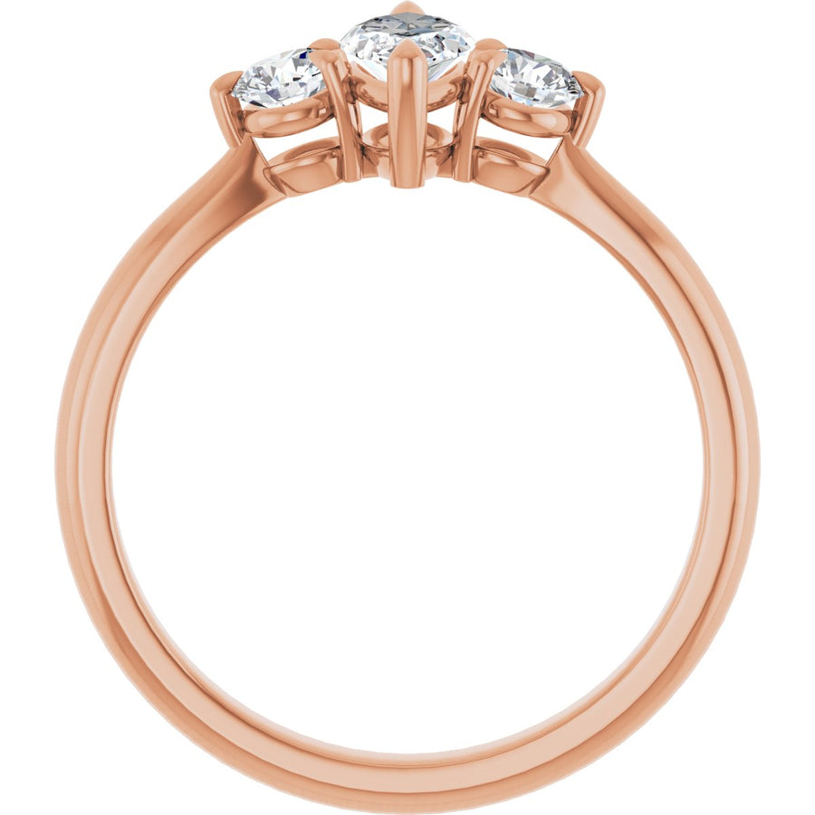 Marquise Three-Stone Engagement Ring Semi-Mount - gallery - Series 123886
