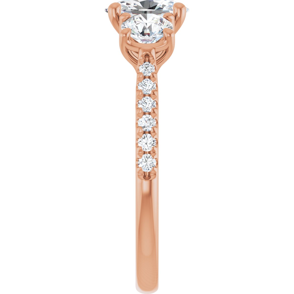Oval Three-Stone Engagement Ring Semi-Mount - gallery - Series 123447