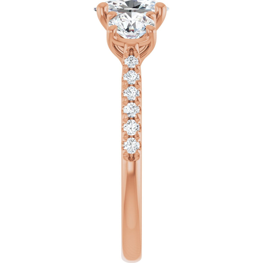 Oval Three-Stone Engagement Ring Semi-Mount - gallery - Series 123447