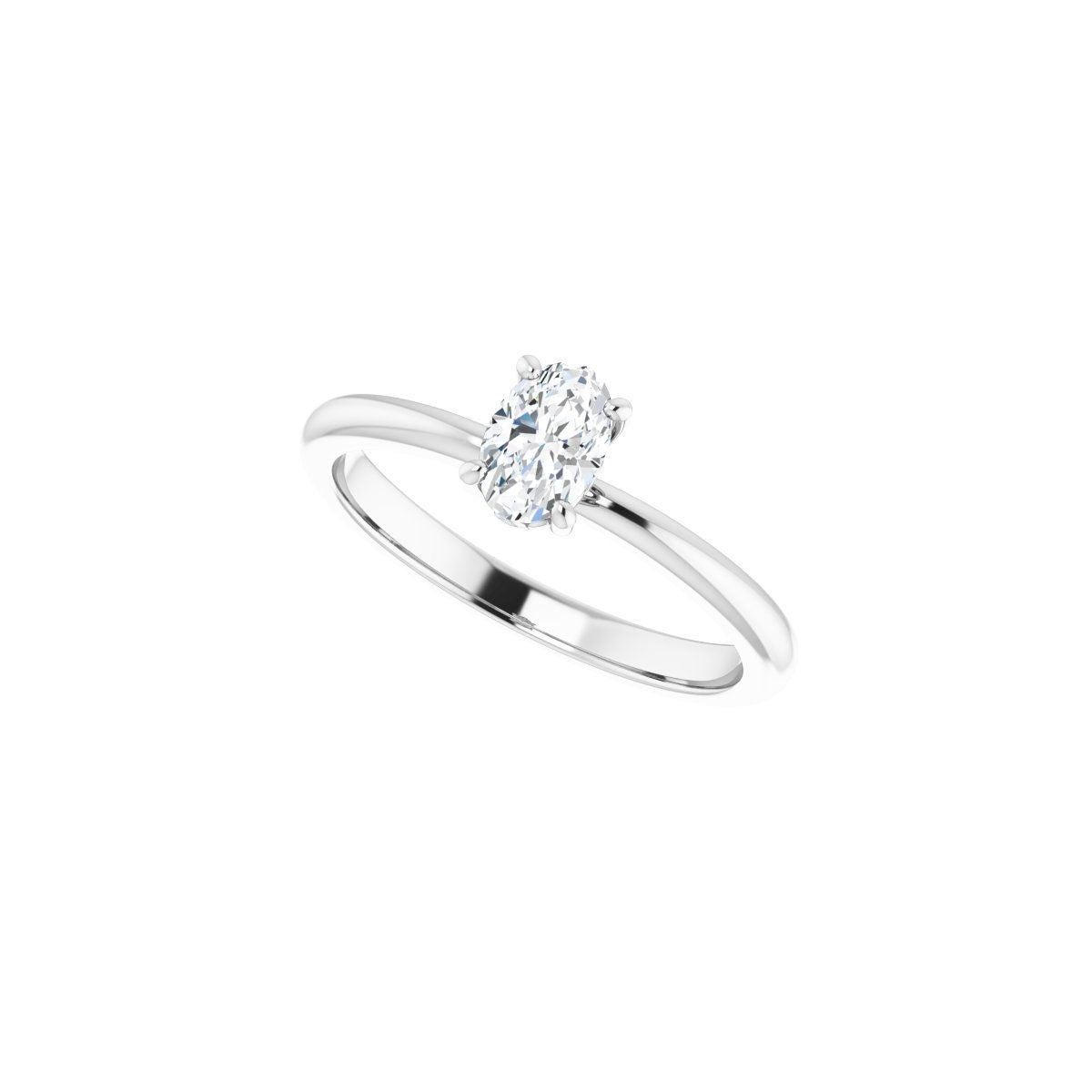 Oval Engagement Ring (6 X 4 Mm) Mounting - gallery - Series 124170