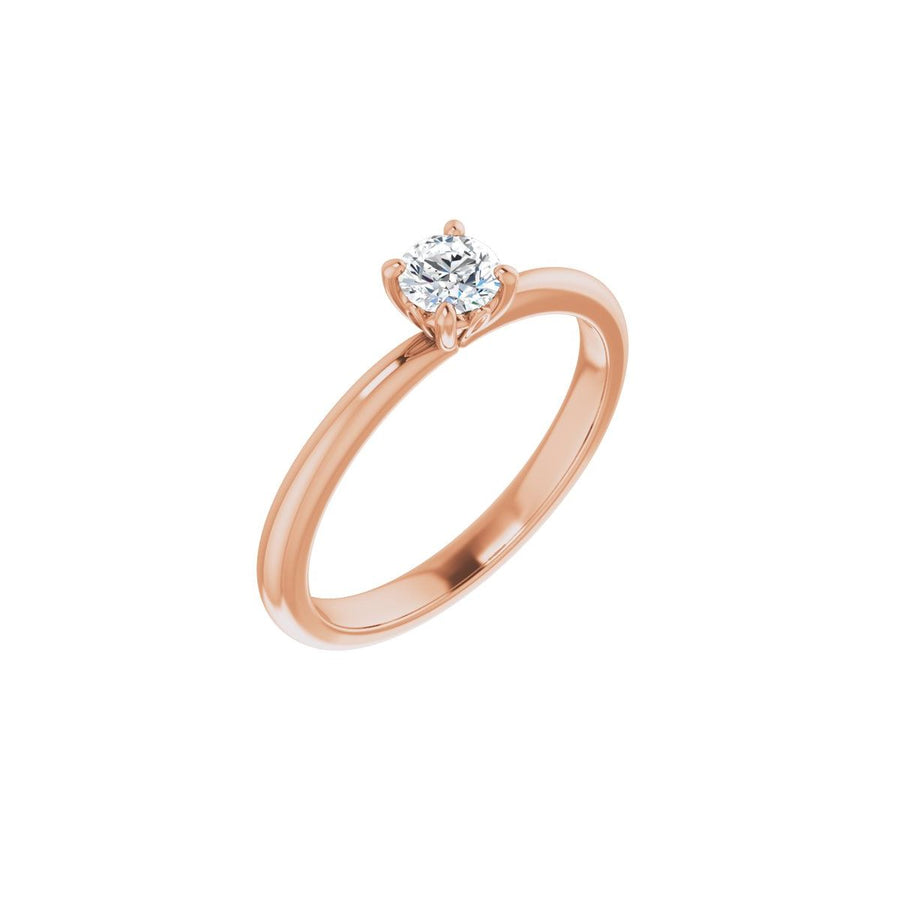 Natural Diamond Round Engagement Ring (4.1 Mm) Mounting - 14K Gold - Series 124170