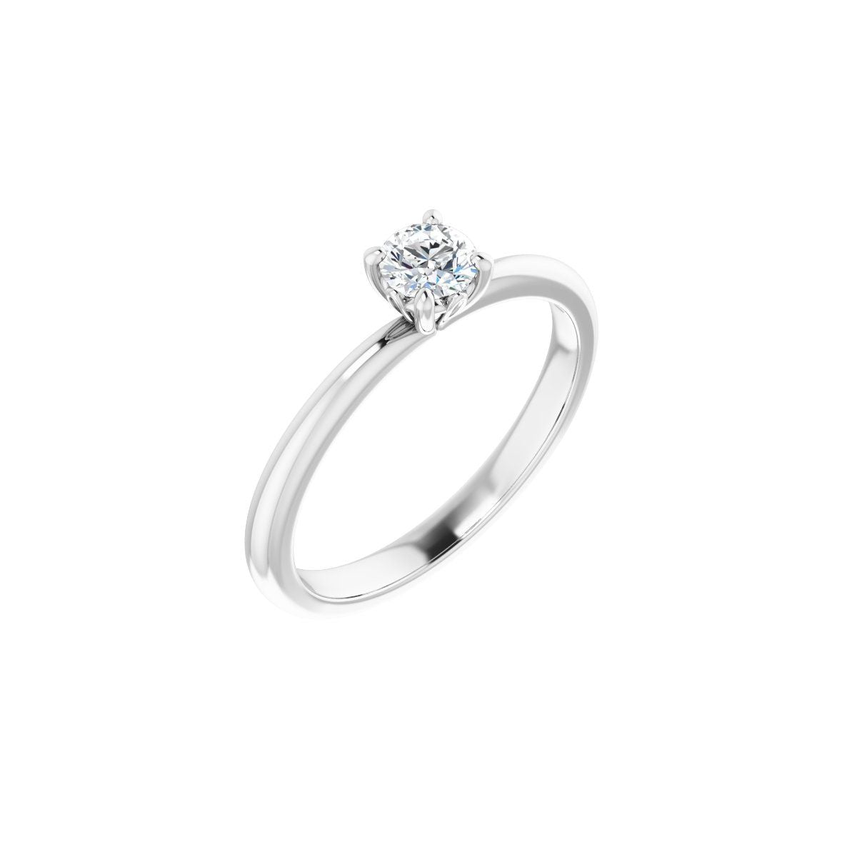 Natural Diamond Round Engagement Ring (4.1 Mm) Mounting - 14K Gold - Series 124170
